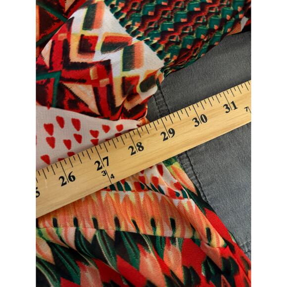 Antilia Femme 3X Boho Geometric Print Peasant Blouse Top Multicolor Flowy Tunic - Picture 6 of 8